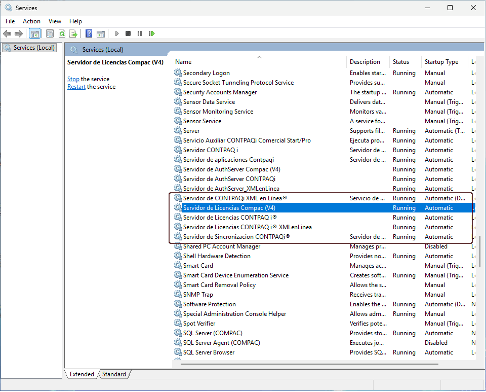 Localizar servicio en la lista